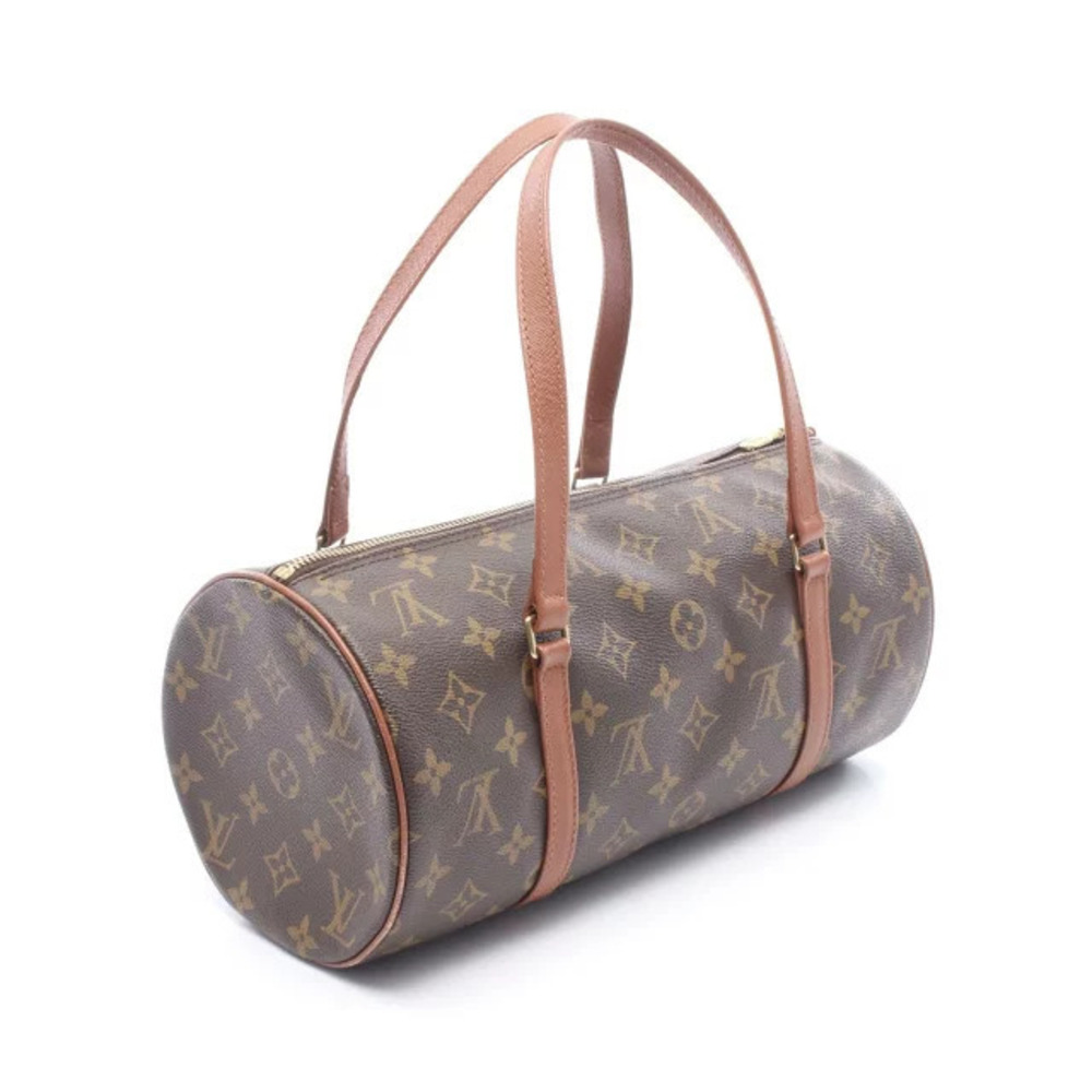 Louis Vuitton Leather Handbag Monogram Brown Papillon Canvas Brown